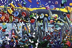 1998 - Uferstimmung - Acryl auf Sperrholz - 100 x 150cm
